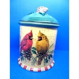 Lenox Winter Greetings Cardinal Pair Cookie Jar